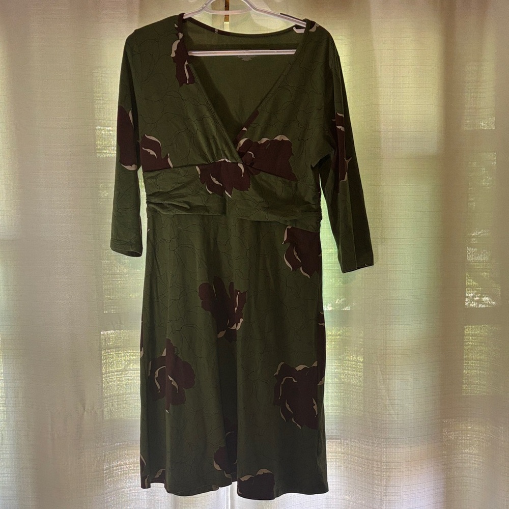 Patagonia Elegant Green Floral Dress Large